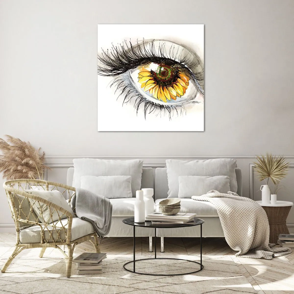 Impression sur verre - Image sur verre - Un look aussi chaud que l'été - 70x70 cm