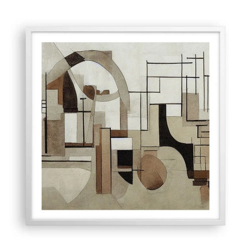 Affiche dans un cadre blanc - Poster - Paysage urbain 2.0 - 60x60 cm