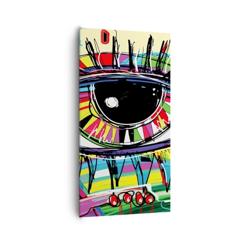 Impression sur toile - Image sur toile - Oeil coloré - âme colorée - 65x120 cm