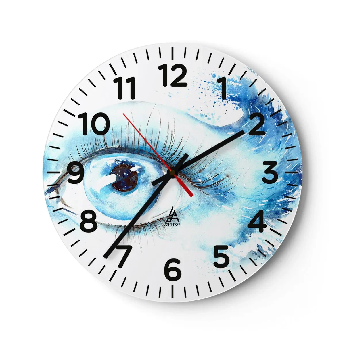 Horloge murale - Pendule murale - Plongez-vous dans le bleu du regard - 40x40 cm