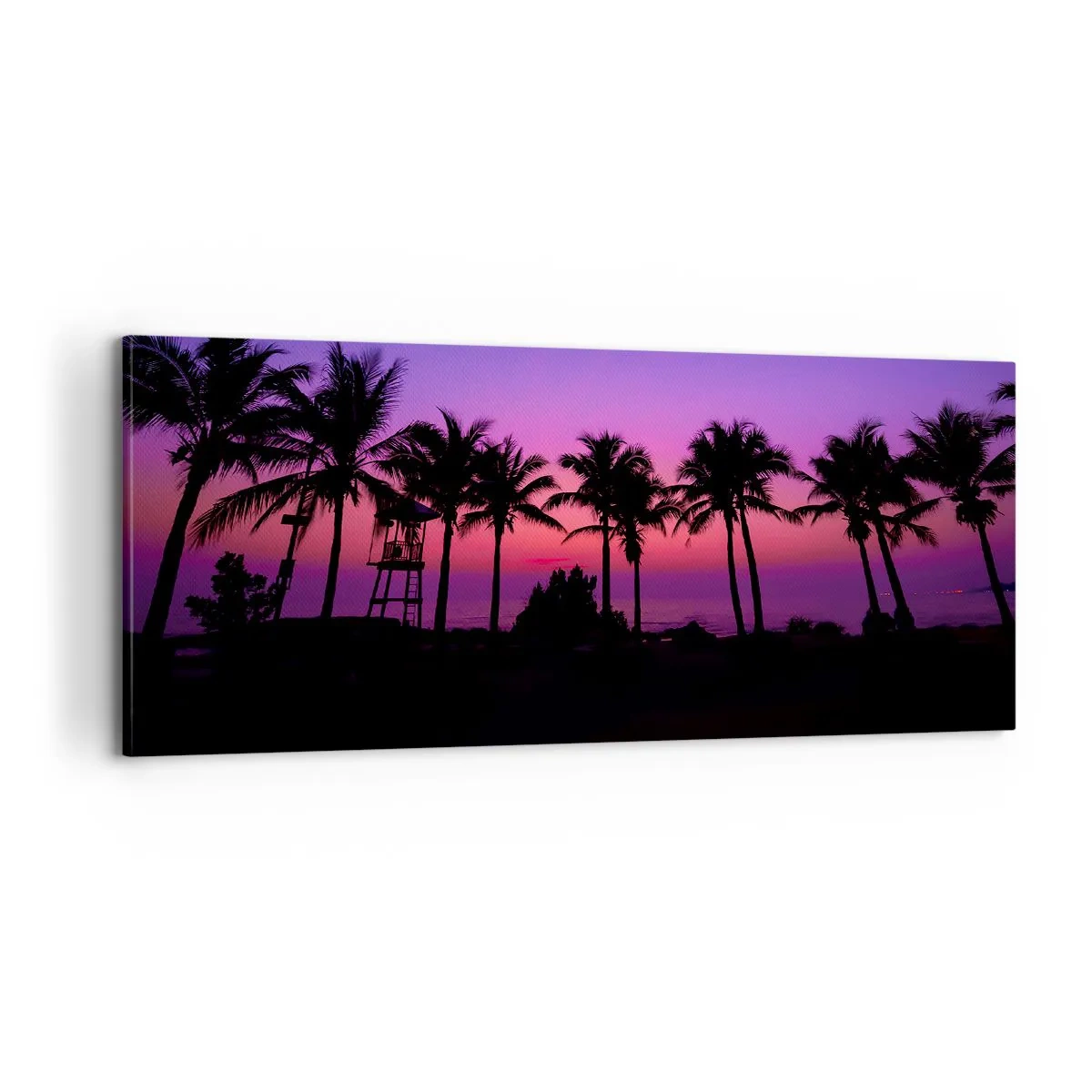 Impression sur toile - Image sur toile - Soirée sous les palmiers - 100x40 cm
