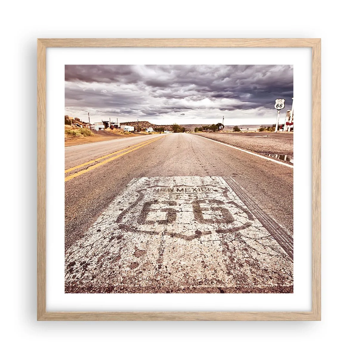 Affiche dans un chêne clair - Poster - Mother Road - une légende américaine - 50x50 cm