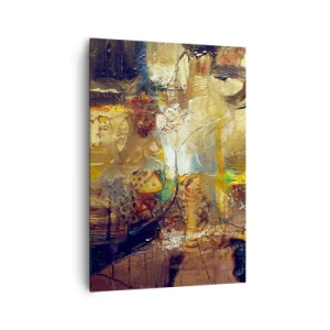 Impression sur toile - Image sur toile - Nature morte abstraite aux couleurs chaudes - 70x100cm - Froid, tiède, chaud - Décoration murale moderne pour le salon et la chambre ARTTOR