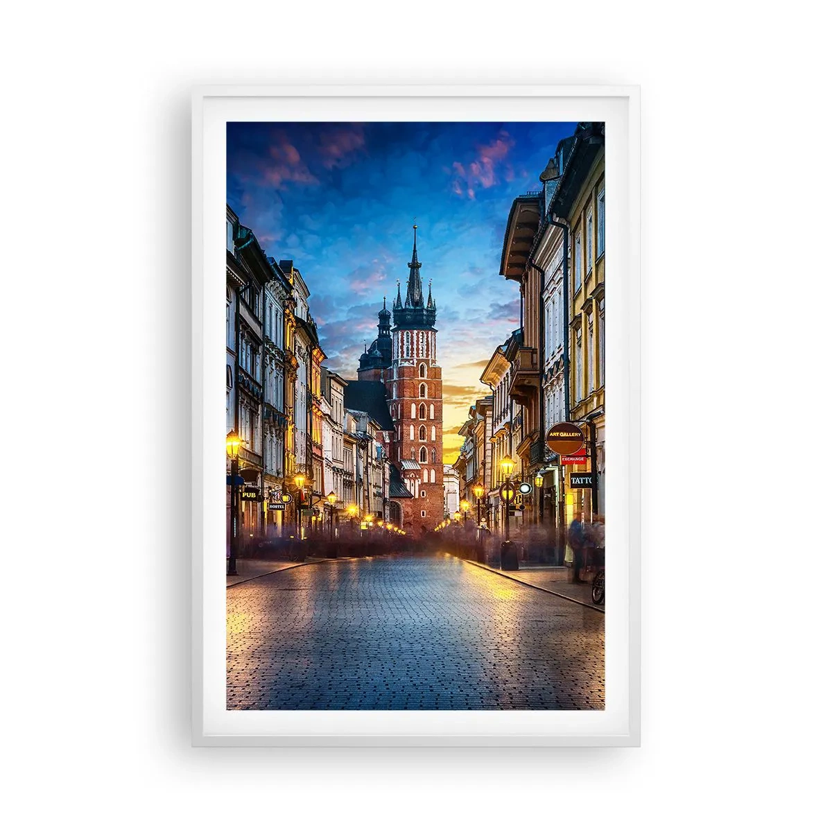 Affiche dans un cadre blanc - Poster - La magie de Cracovie - 61x91 cm