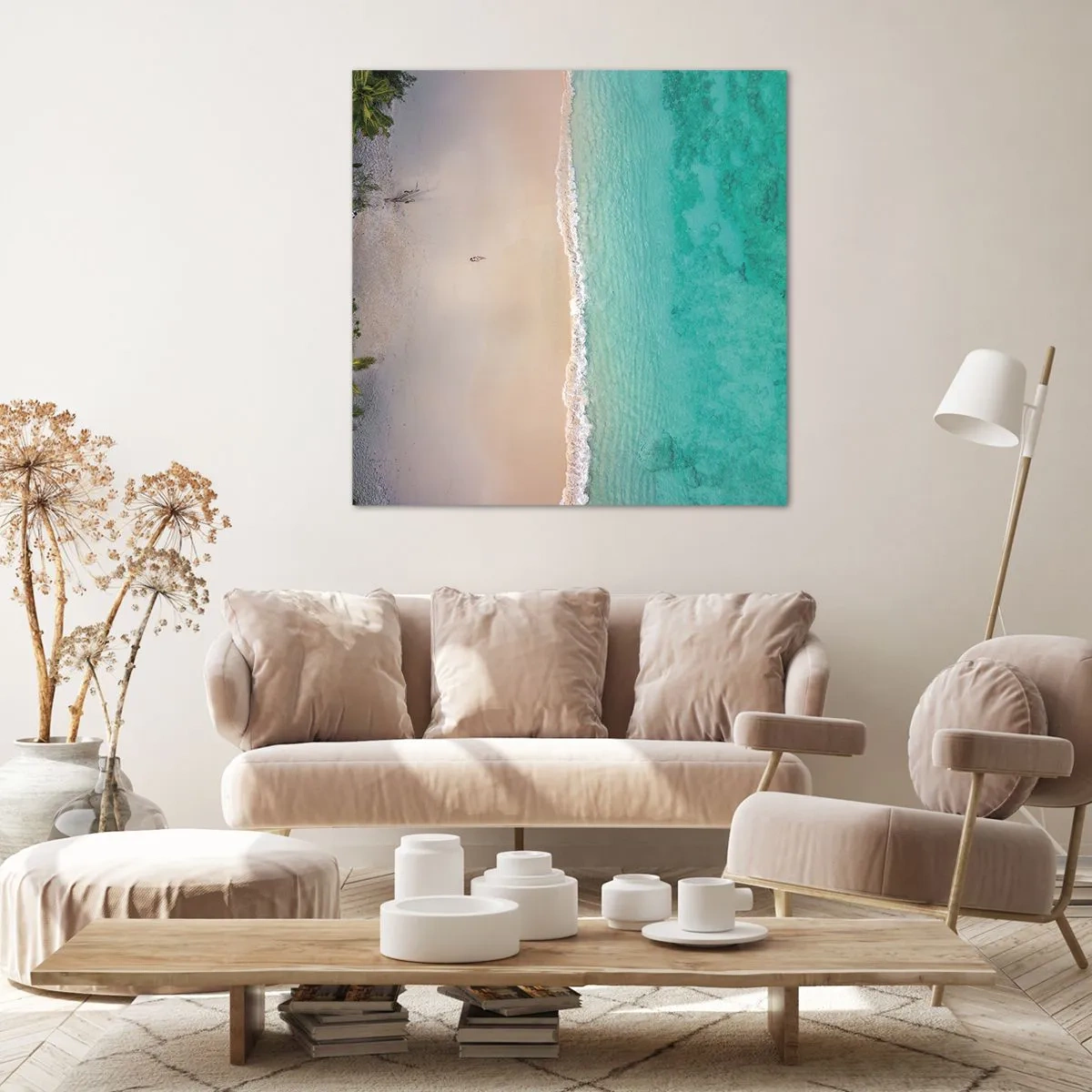 Impression sur toile - Image sur toile - Plage paradisiaque - 50x50 cm