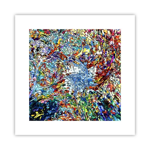 Affiche - Poster - Goutte de vitrail - 30x30 cm