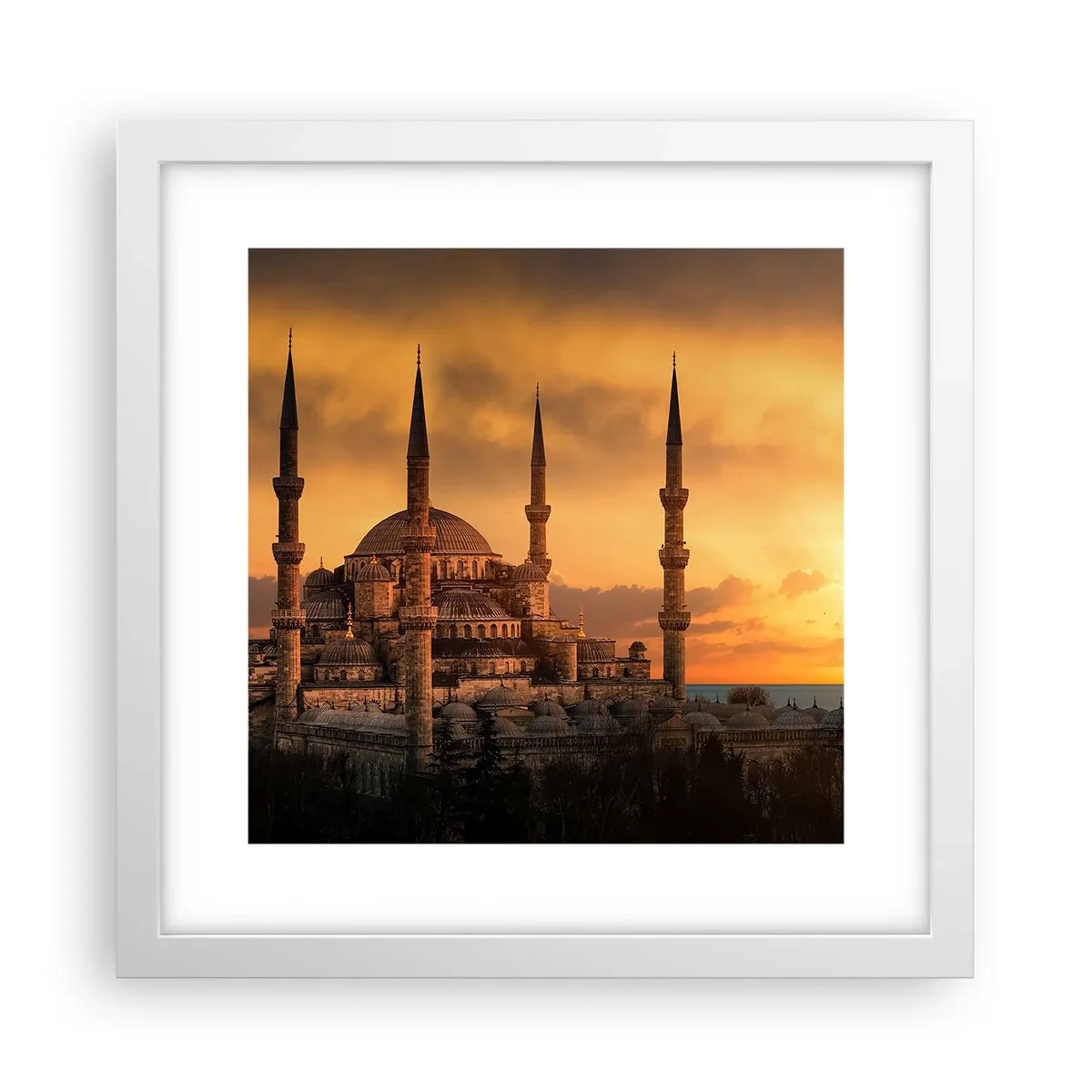 Affiche dans un cadre blanc - Poster - Dieu est grand - 30x30 cm