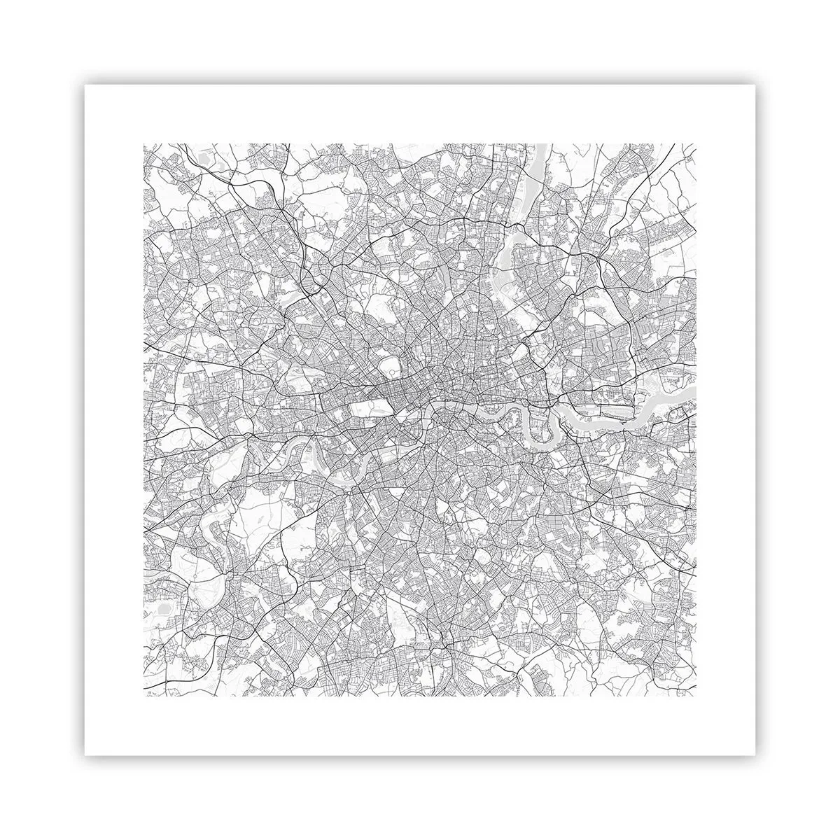 Affiche - Poster - Carte du labyrinthe londonien - 40x40 cm