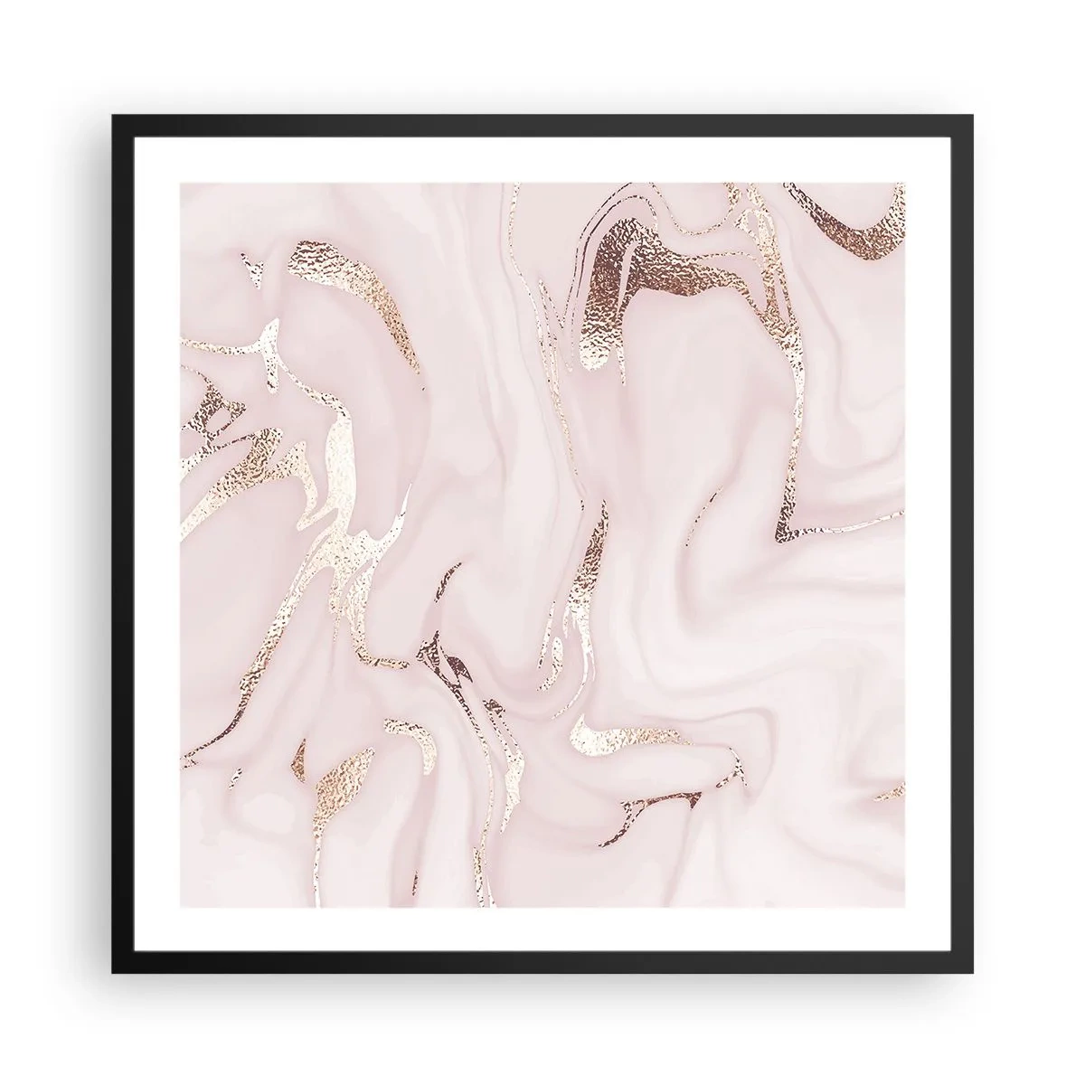 Affiche dans un cadre noir - Poster - Dans un châle rose - 60x60 cm