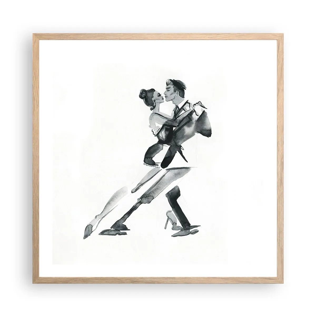 Affiche dans un chêne clair - Poster - En un battement - 60x60 cm