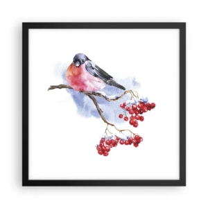 Affiche dans un cadre noir - Poster - L'hiver en couleurs - 40x40 cm