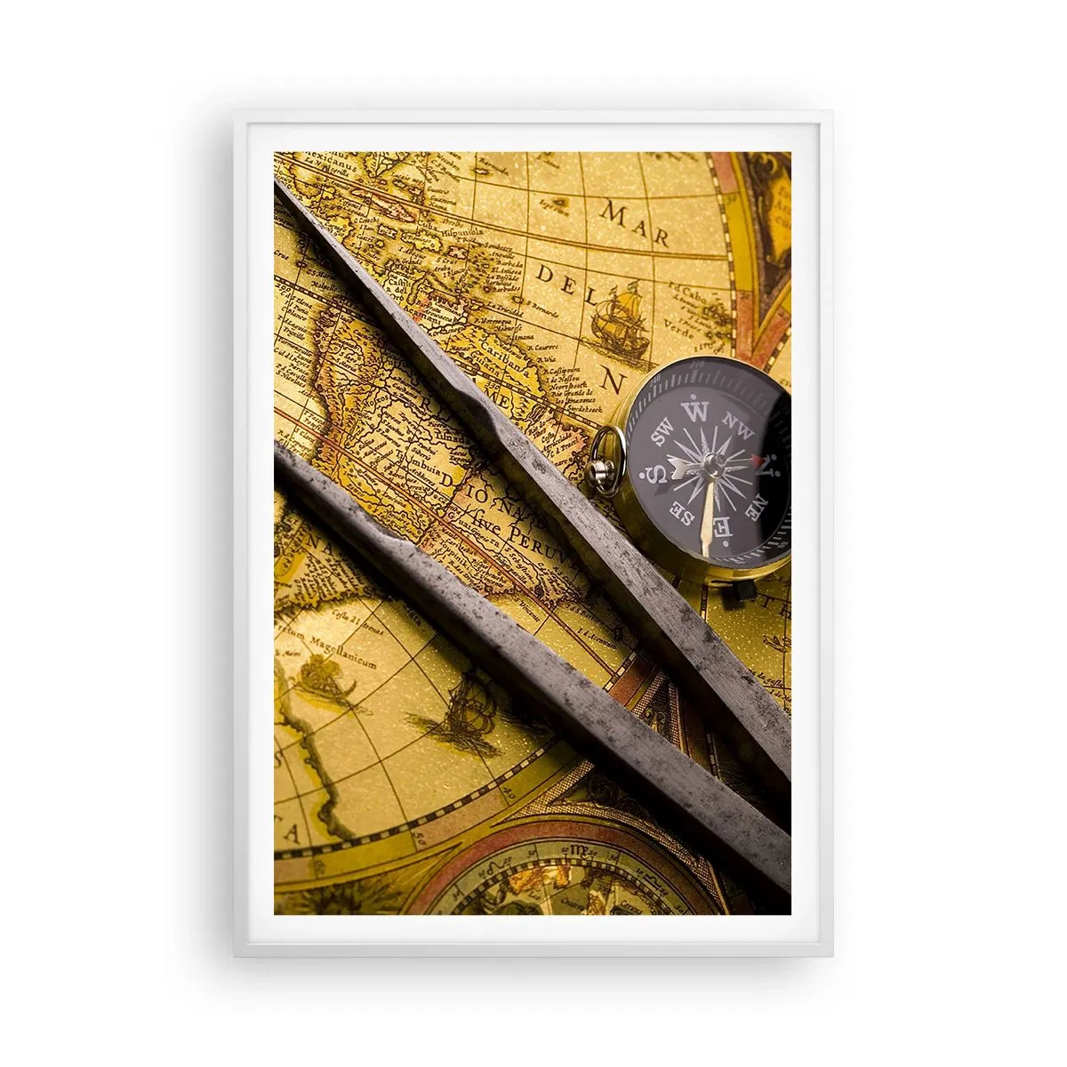 Affiche dans un cadre blanc - Poster - Où sont ces trésors? - 70x100 cm