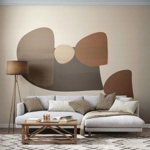 Papier Peint Photo Standard Eco - Composition de marrons - Abstraction, Morceau, Art moderne - 450x315 cm