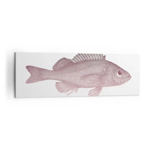 Impression sur toile - Image sur toile - Illustration détaillée d'un poisson sur fond blanc - 160x50cm - Poisson aux grands yeux - Décoration murale moderne pour le salon et la chambre ARTTOR