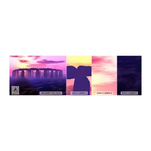 Échantillon de Papier Peint Autocollant Deluxe Sticker - Mystère à l'aube dans le brouillard - Architecture, Stonehenge, Cercles de pierres - 100x30 cm