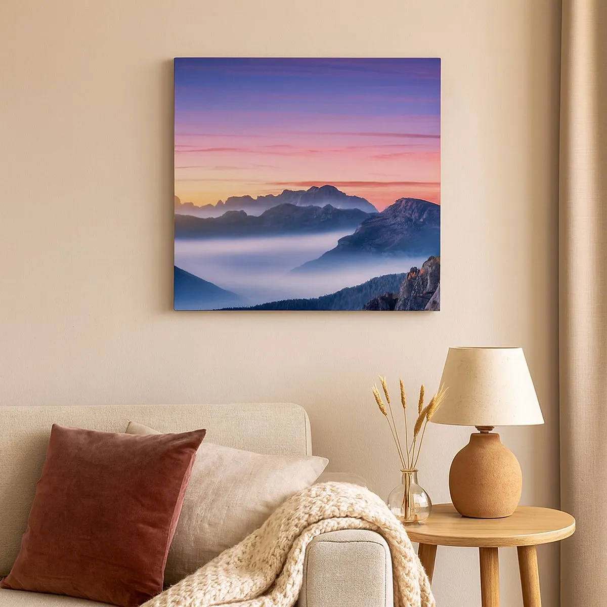 Impression sur toile - Image sur toile - Au-dessus des vallées - 30x30 cm