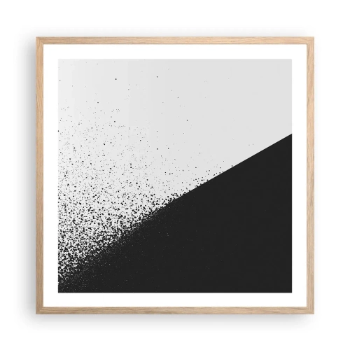 Affiche dans un chêne clair - Poster - De plus en plus vite, de plus en plus - 60x60 cm