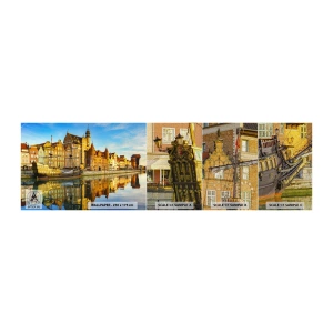 Échantillon de Papier Peint Premium Canvas - Reflet dans le miroir du passé - Ville, Gdańsk, Architecture - 100x30 cm