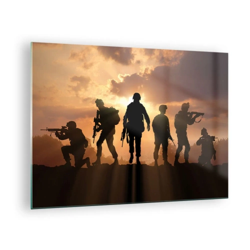 Impression sur verre - Image sur verre - Frères d'armes - 70x50cm - Brothers in arms - Décoration murale moderne pour le salon et la chambre ARTTOR
