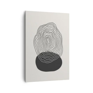Impression sur toile - Image sur toile - Motif abstrait avec des lignes et des formes en noir et blanc - 70x100cm - Durabilité et oscillation - Décoration murale moderne pour le salon et la chambre ARTTOR