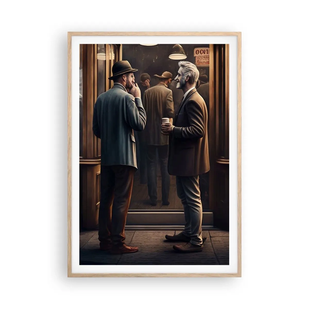 Affiche dans un chêne clair - Poster - Bon moment de la journée - 70x100 cm