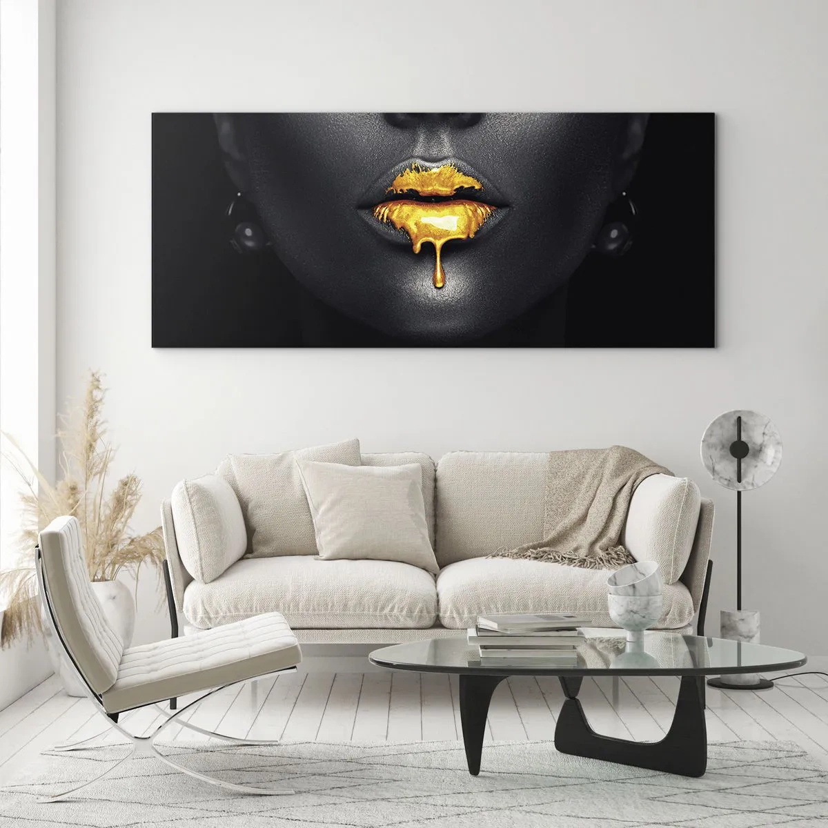 Impression sur verre - Image sur verre - Bouche d'or - 100x40 cm