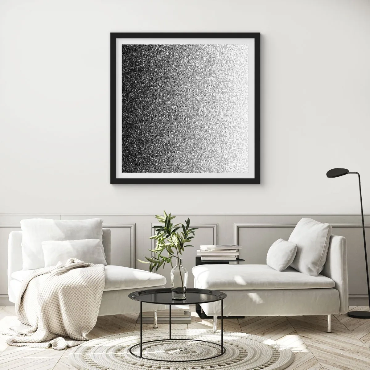 Affiche dans un cadre noir - Poster - Du coté de la lumière - 60x60 cm