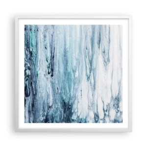 Affiche dans un cadre blanc - Poster - Une glace bleue - 60x60 cm