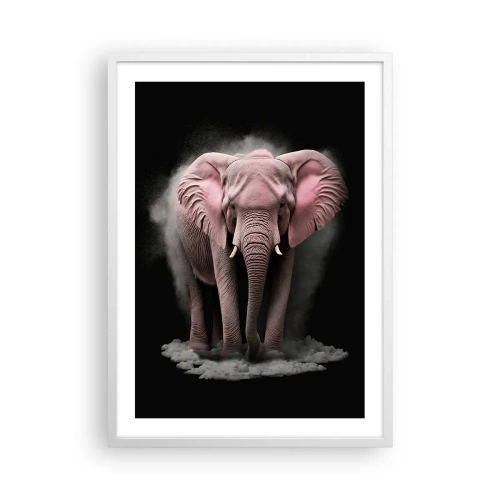 Affiche dans un cadre blanc - Poster - Ne pensez pas à un éléphant rose ! - 50x70 cm