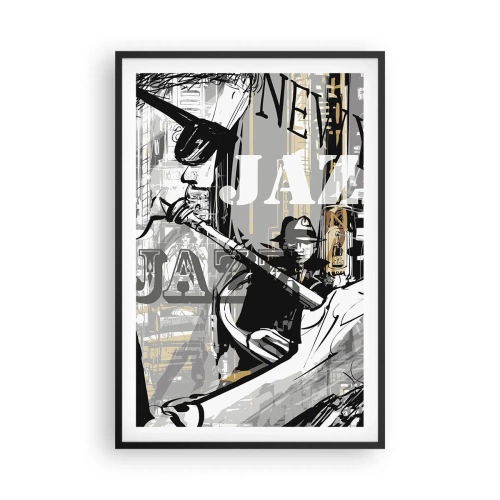 Affiche dans un cadre noir - Poster - Au rythme de New York - 61x91 cm