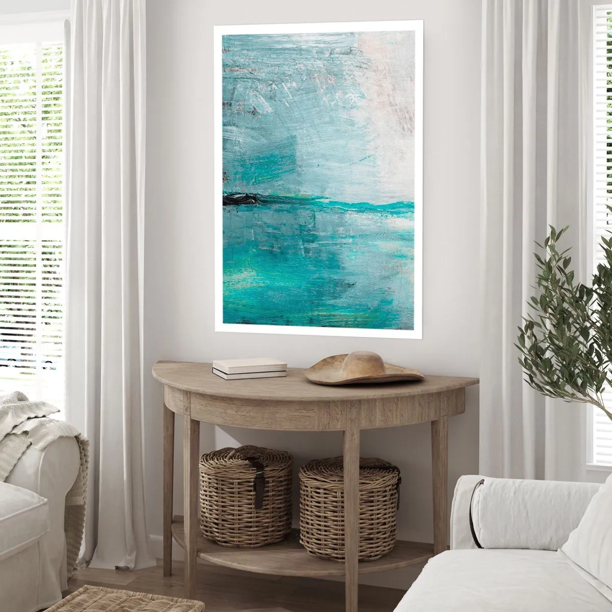 Affiche - Poster - Horizontalement en bleu - 30x40 cm