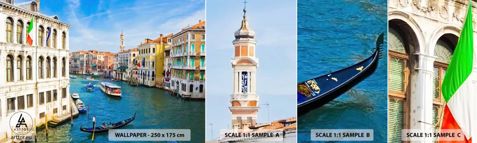 Échantillon De Papier Peint Standard Eco - Trafic de rue unique au monde - Venise, Architecture, Grand Canal - 100x30 cm