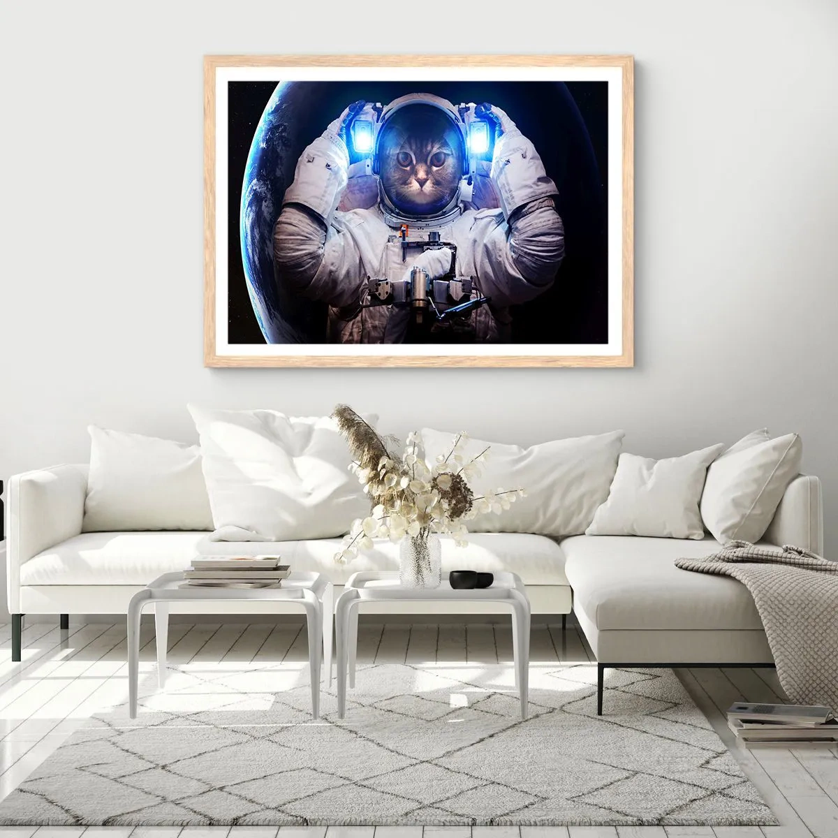 Affiche dans un chêne clair - Poster - Houston, vous avez un problème - 100x70 cm