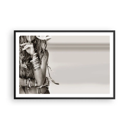 Affiche dans un cadre noir - Poster - Comment va la fille - 91x61 cm