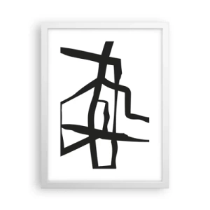 Affiche dans un cadre blanc - Poster - Conception noir et blanc - 30x40 cm