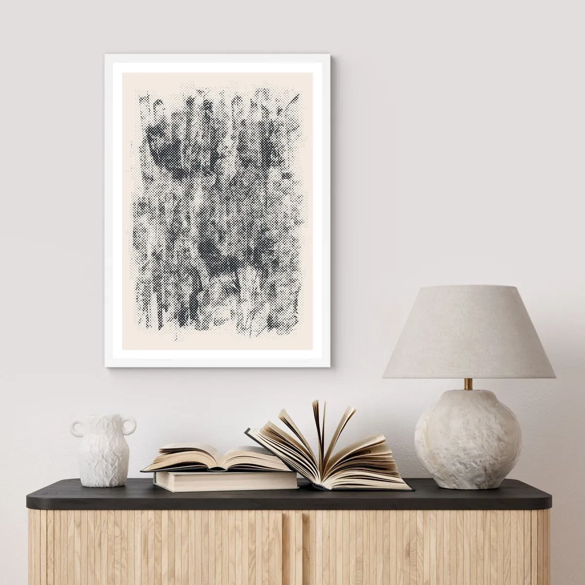 Affiche dans un cadre blanc - Poster - Composition brumeuse - 30x40 cm