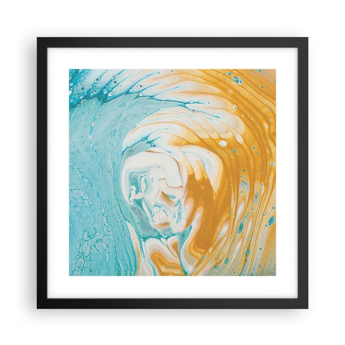 Affiche dans un cadre noir - Poster - Tourbillon pastel - 40x40 cm