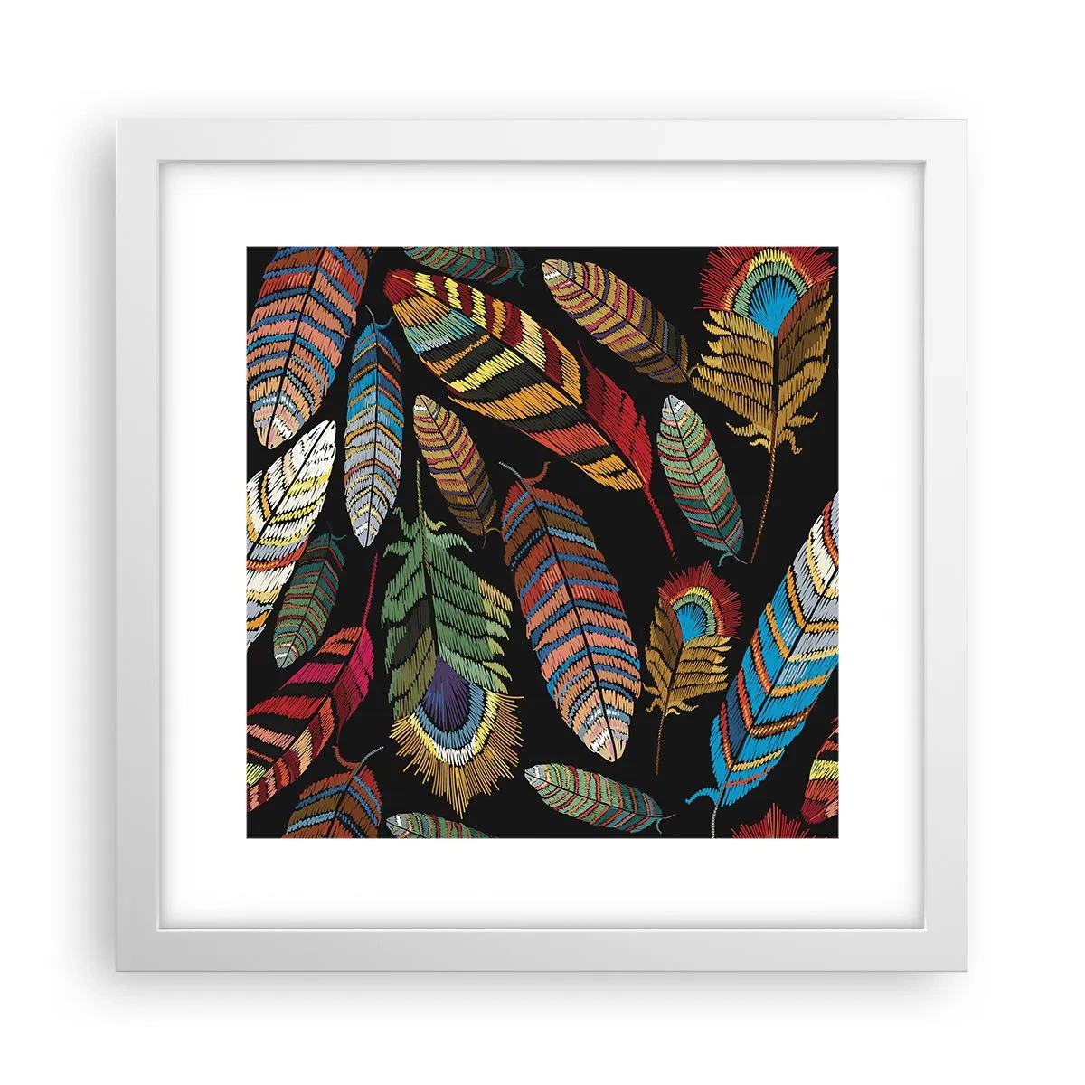 Affiche dans un cadre blanc - Poster - Le carnaval des oiseaux - 30x30 cm