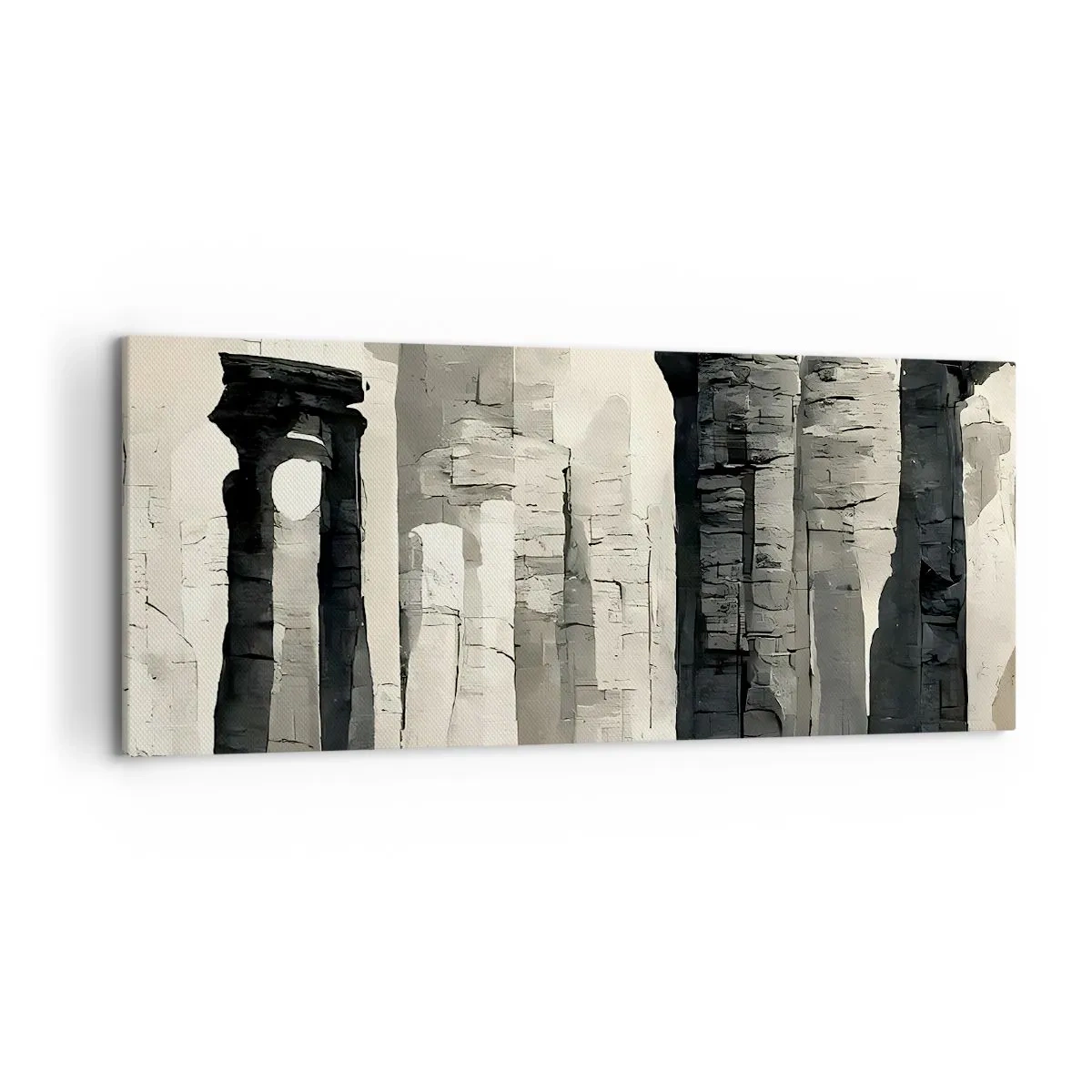 Impression sur toile - Image sur toile - Colonnes historiques dans un cadre monochrome atmosphérique - 120x50cm - La majesté de l'Antiquité - Décoration murale moderne pour le salon et la chambre ARTTOR