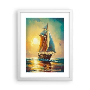 Affiche dans un cadre blanc - Poster - Toutes voiles dehors - 30x40 cm