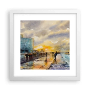 Affiche dans un cadre blanc - Poster - La vie sur le rivage - 30x30 cm