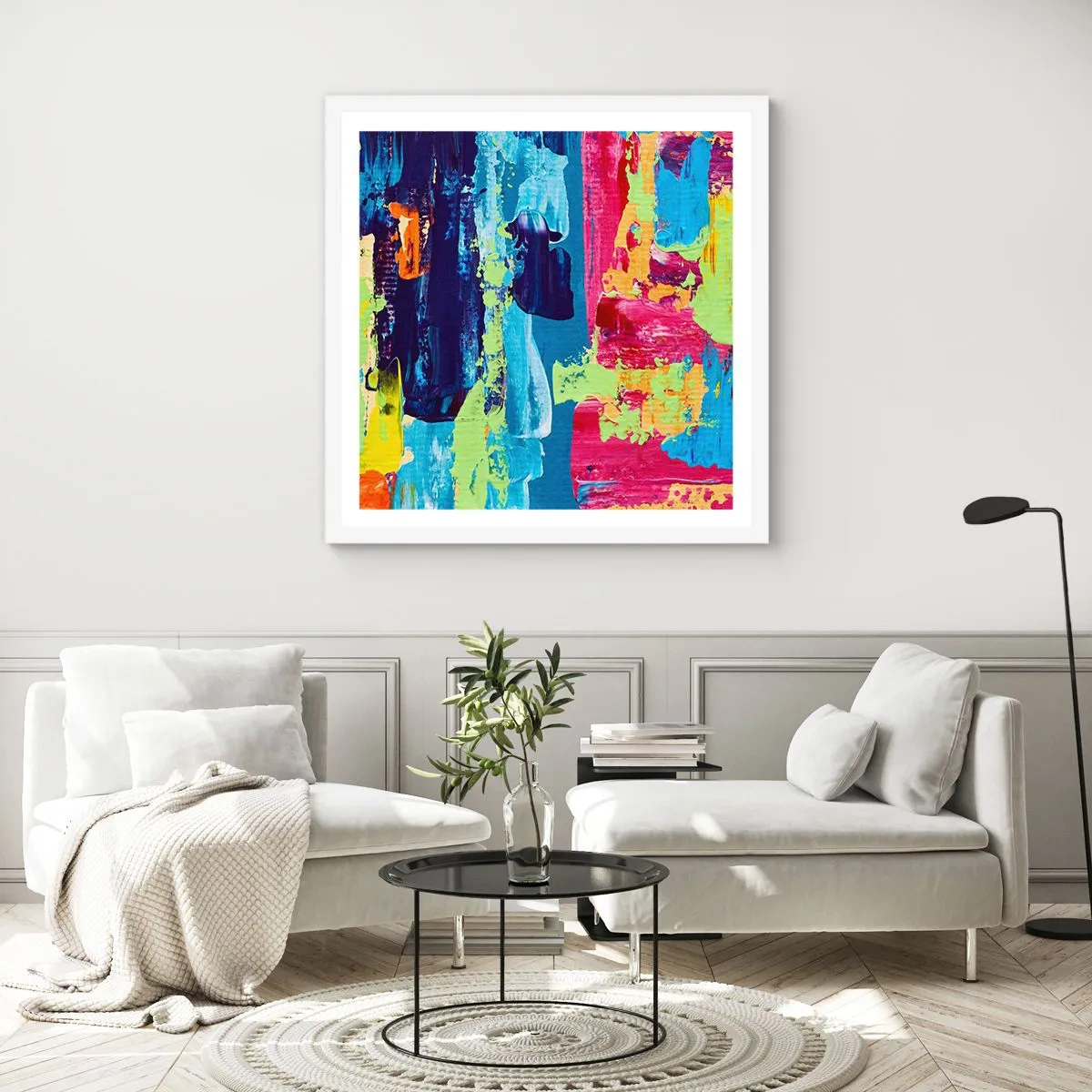 Affiche dans un cadre blanc - Poster - La vie est belle! - 40x40 cm