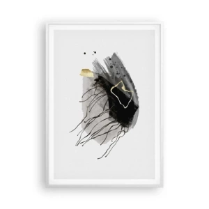 Affiche dans un cadre blanc - Poster - En noir et en or - 70x100 cm