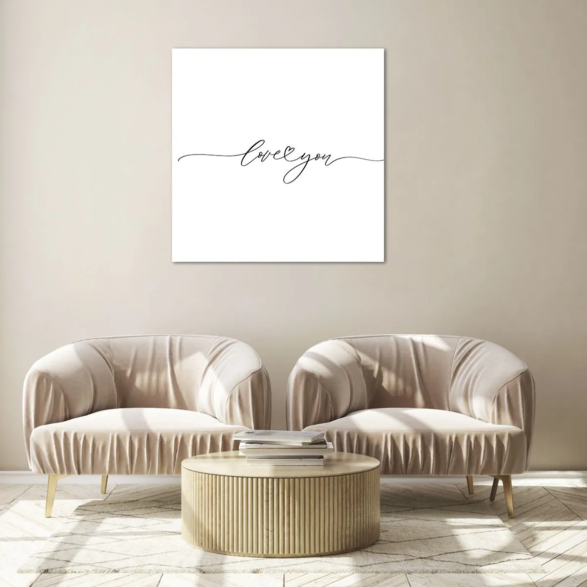 Impression sur verre - Image sur verre - Noir sur blanc - 70x70 cm