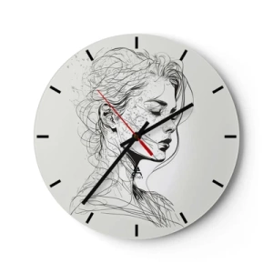 Horloge murale - Pendule murale - Portrait en pensée - 40x40 cm