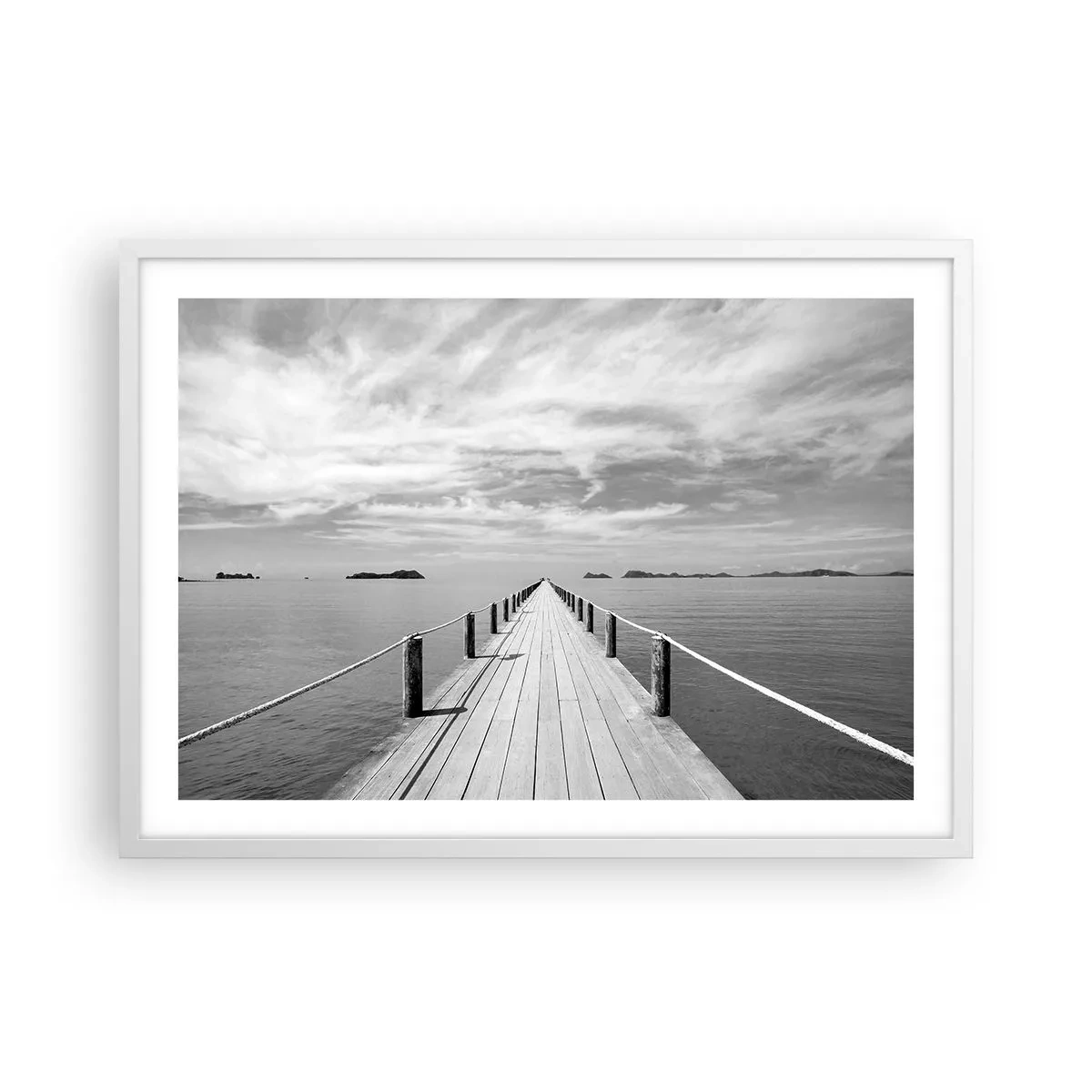 Affiche dans un cadre blanc - Poster - Et peut-être un voyage... - 70x50 cm