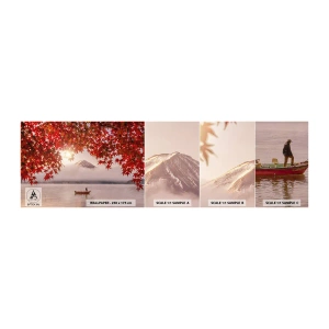 Échantillon de Papier Peint Autocollant Deluxe Sticker - Dans le climat japonais - Paysage, Lac, Japon - 100x30 cm