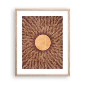 Affiche dans un chêne clair - Poster - Icône du soleil - 40x50 cm