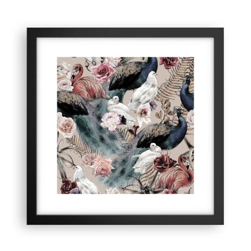 Affiche dans un cadre noir - Poster - Dans un jardin de palace - 30x30 cm