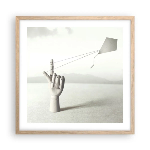 Affiche dans un chêne clair - Poster - Épreuve de force - 50x50 cm